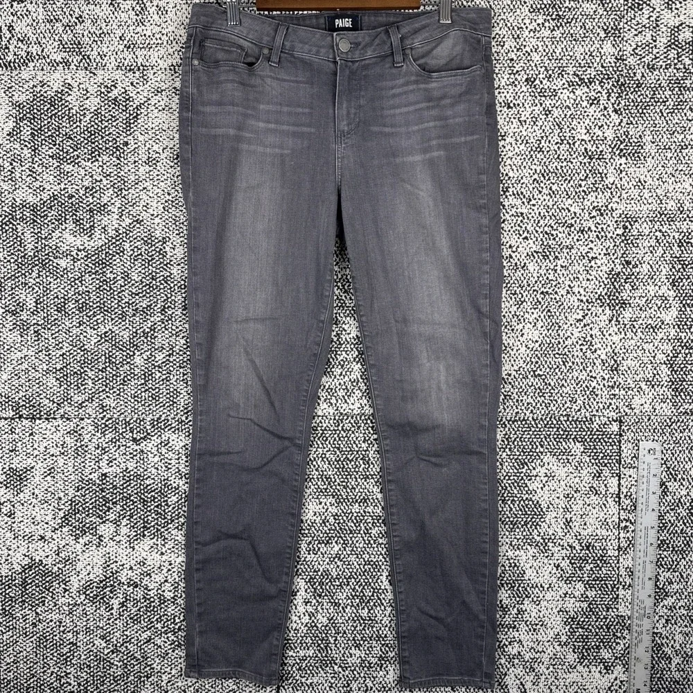 Paige Verdugo Ankle Jeans Womens 32 (FITS 33 X 29) Gray Tapered Leg Stretch‎